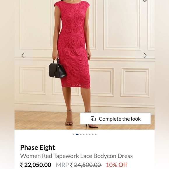 J D collection magenta pink tapework lace bodycon mermaid dress - Picture 3 of 9